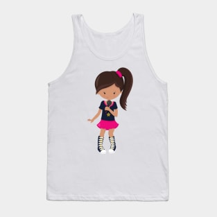 Rock Girl, Latina Girl, Microphone, Band Singer Tank Top